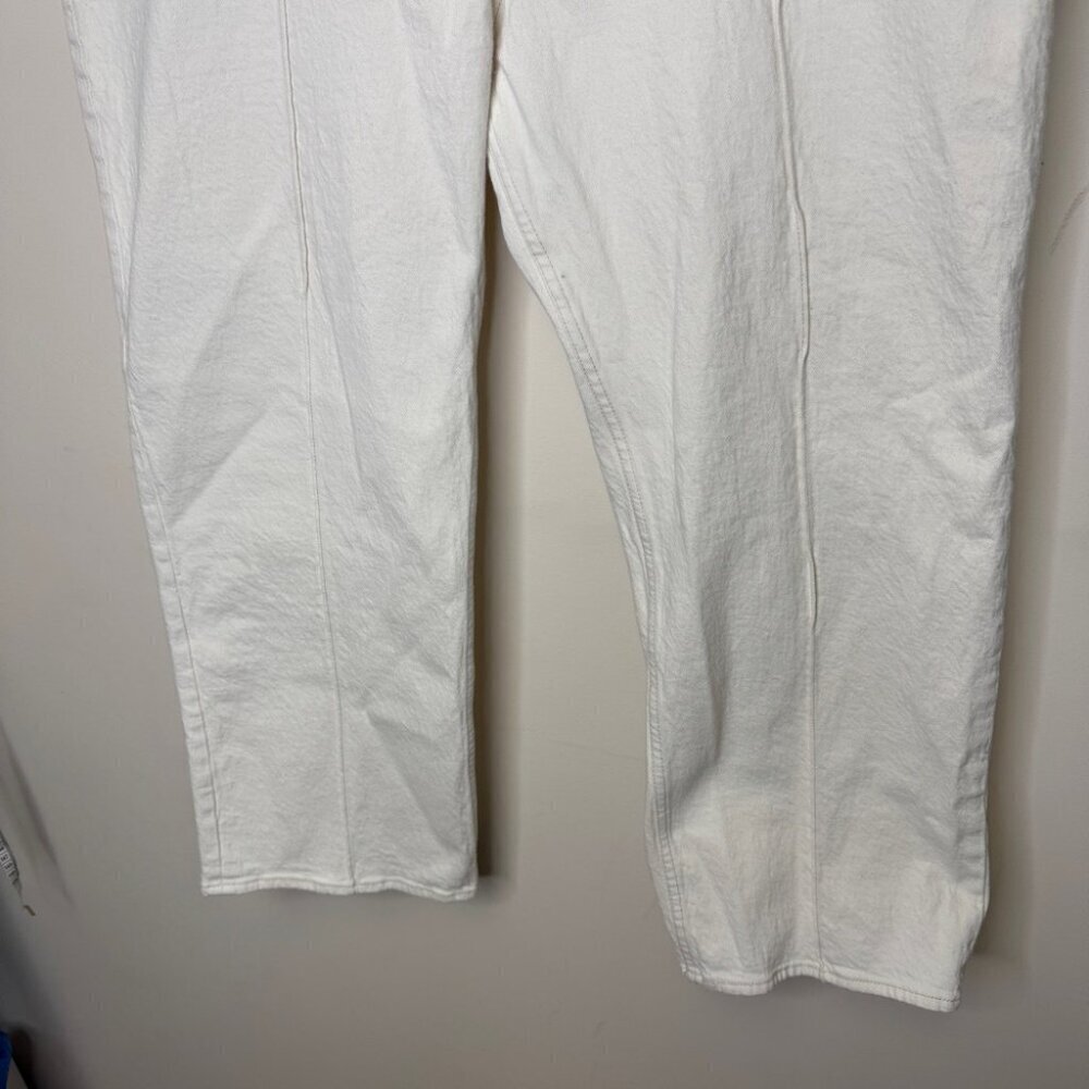 Abercrombie & Fitch Curve Love Mid Rise Baggy Jean Cream Plus Size 34 18 - Picture 6 of 14